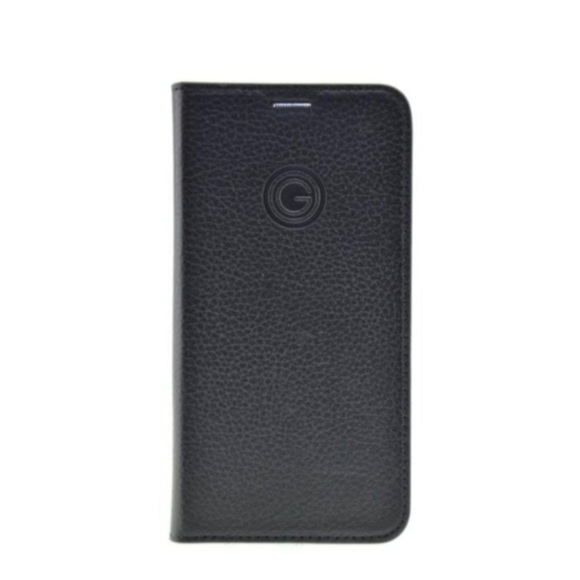 Mike Galeli - iPhone 13 Pro Echtleder Book Case Tasche Flip Cover Hand Made (MARCIP13PRO-M01) - Schwarz