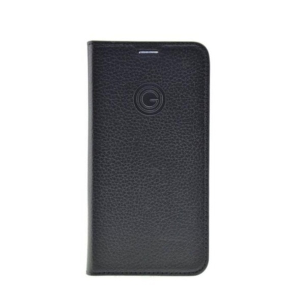 Mike Galeli - iPhone 13 Pro Max Echtleder Book Case Tasche Flip Cover Hand Made (MARCIP13MAX-M01) - Schwarz