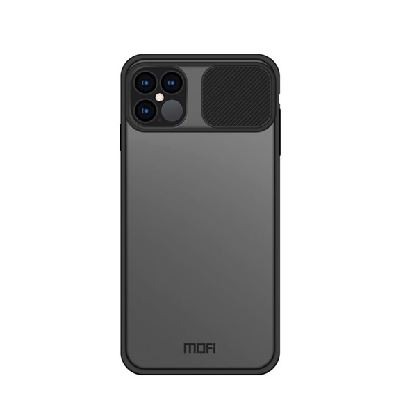 Mofi - iPhone 12 Pro Max Hybrid TPU Bumper Case Schutz Hülle mit Kameraschutz - Schwarz / Transparent