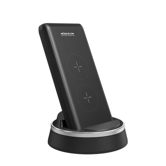 Nillkin - (10W) 10000mAh Qi Wireless Ladegerät PD Fast Charge USB C Power Bank mit Power Delivery + Dock Station - Schwarz