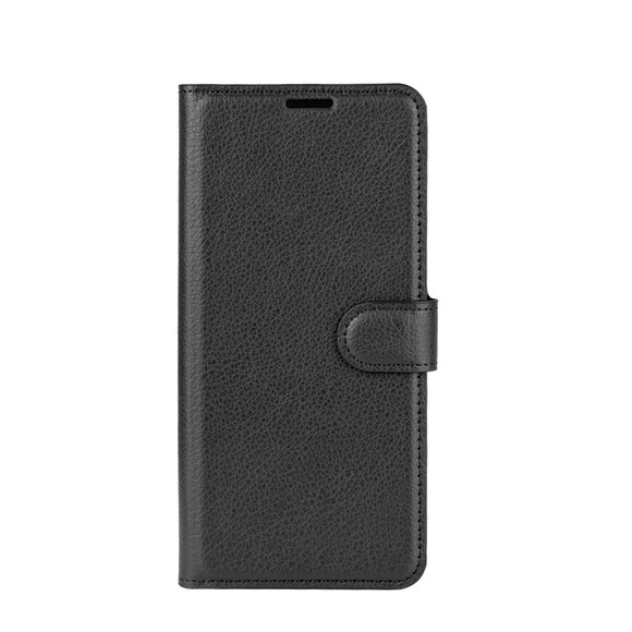 OnePlus Nord Leder Tasche Flip Cover Litchi Look - Schwarz