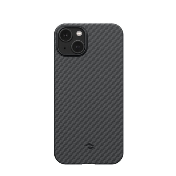 Pitaka - iPhone 14 MagEZ MagSafe Case 3 Aramid Schutzhülle (KI1401) - Schwarz / Grau (Carbon)