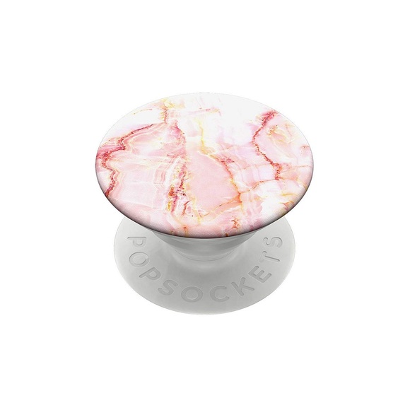 Popsockets 800956 Rose Marble - Handy Griff und Ständer (Rosarot/Weiss)