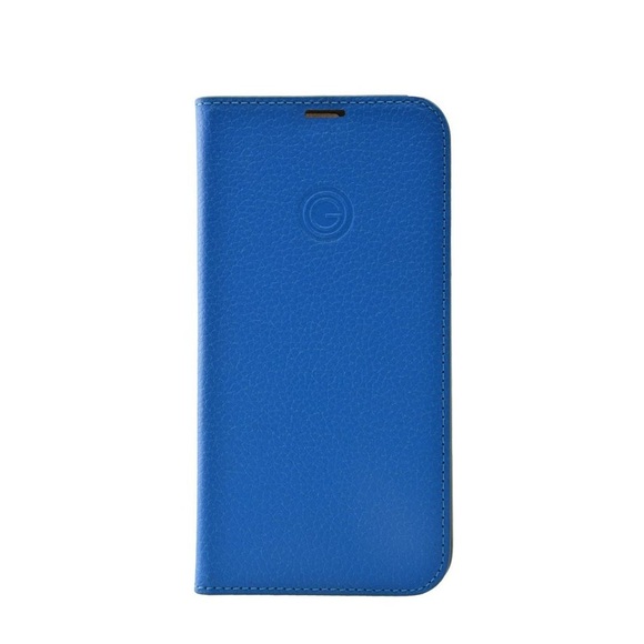 Mike Galeli - iPhone 13 Pro Max Echtleder Book Case Tasche Flip Cover Hand Made (MARCIP13MAX-M03) - Blau