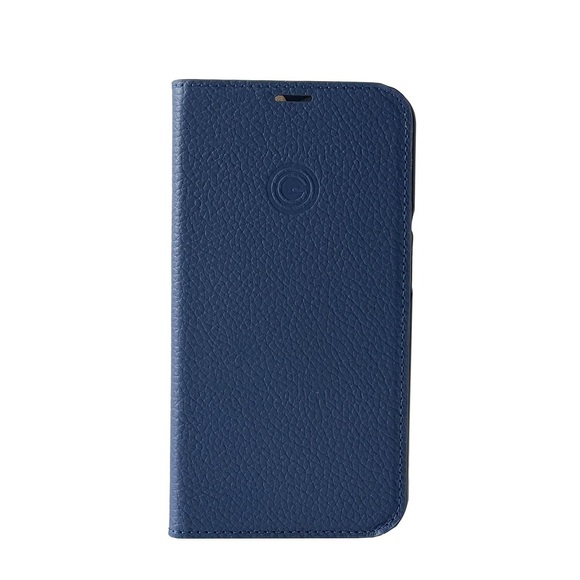 Mike Galeli - iPhone 14 Echtleder Book Case Tasche Flip Cover Hand Made (MARCIP14-M03) - Dunkelblau