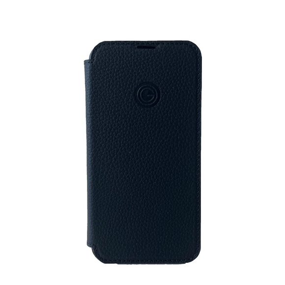 Mike Galeli - iPhone 14 Pro Max Echtleder Book Case Tasche + Magnetische Schutzhülle (JEFFIP14PROMAX-M01) - Schwarz