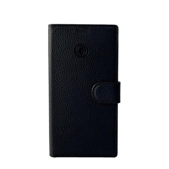 Mike Galeli - Samsung Galaxy S23 Ultra 5G Echtleder Book Case Tasche Flip Cover Hand Made (MARCS23U-M01) - Schwarz