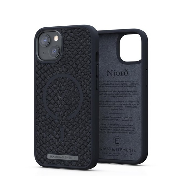 Njord by Elements - iPhone 13 MagSafe Lachsleder Hülle (SL14140) - Schwarz