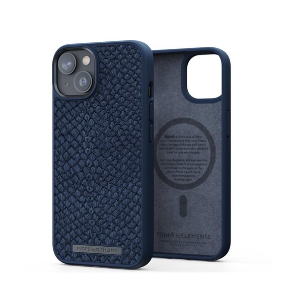 Njord by Elements - iPhone 14 MagSafe Lachsleder Hülle (NA41SL01) - Blau