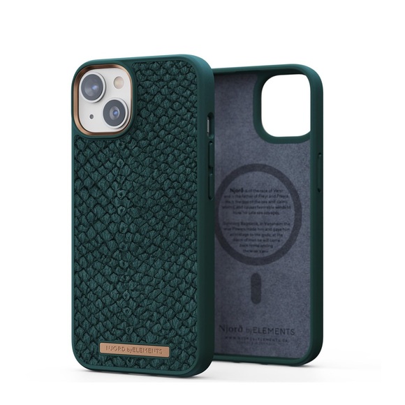 Njord by Elements - iPhone 14 MagSafe Lachsleder Hülle (NA41SL02) - Grün