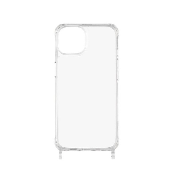 ETUUI - iPhone 14 Plus Necklace Hybrid TPU Hülle Air Cushion Fallschutz mit Ösen (clear-14-max) - Transparent