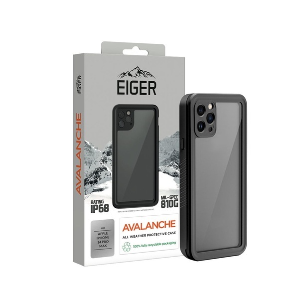 Eiger - iPhone 14 Pro Max Avalanche Case Wasserfeste Outdoor Schutz Hülle IP68 (EGCA00390) - Schwarz