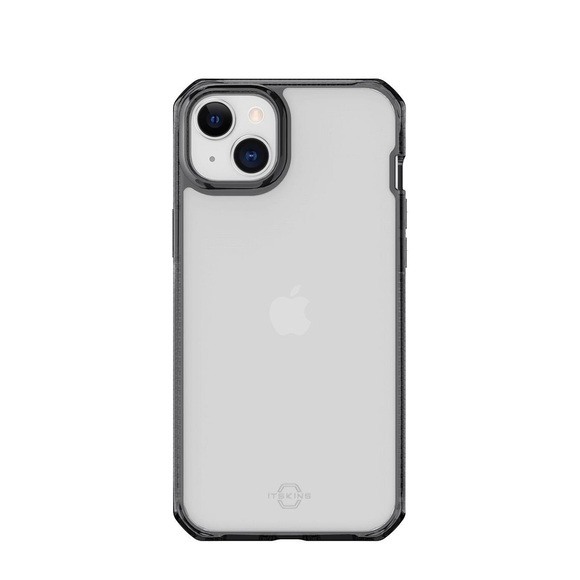 ITSkins - iPhone 14 Hybrid Clear Antimikrobielle Schutz Hardcase Hülle (Fallschutz 3 Meter) - Transparent / Schwarz