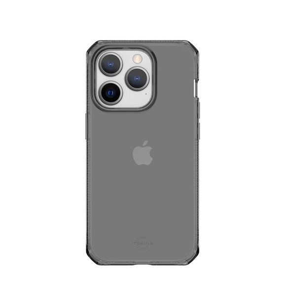 ITSkins - iPhone 14 Pro Spectrum Clear Antimikrobielle Schutz Gummi Hülle (Fallschutz 3 Meter) - Transparent / Schwarz