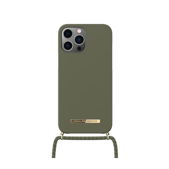 iDeal of Sweden - iPhone 13 Pro Max Necklace Case Hardcase Hülle Ordinary + Handykette (IDONCAW21-I2167-324) - Cool Khaki
