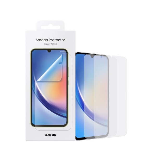 (2er Set) Samsung - Galaxy A34 5G Display Schutzfolie + Montagehilfe Case Friendly (EF-UA346CTEGWW)
