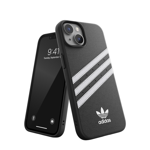 adidas Originals - iPhone 14 Moulded Case Leder Hülle (50185) - Schwarz / Weiss