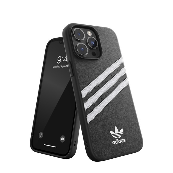 adidas Originals - iPhone 14 Pro Max Moulded Case Leder Hülle (50188) - Schwarz / Weiss