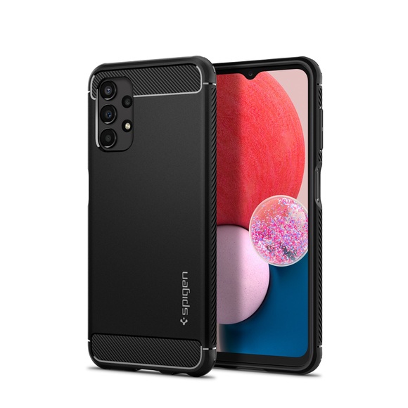 Spigen - Samsung Galaxy A13 Rugged Armor Hybrid Case Hülle (ACS04157) - Schwarz (Matt)
