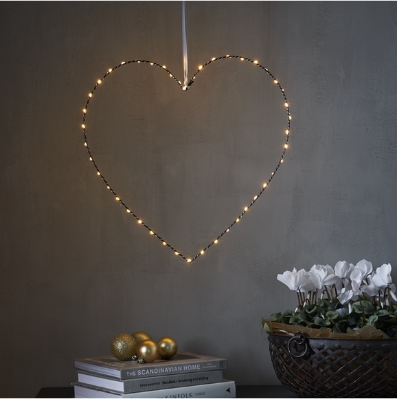 StarTrading - (Ø45cm) Weihnachts LED Deko Licht Herz Hängelampe - Warmweiss