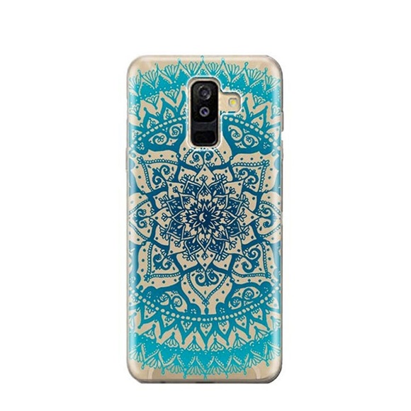 Apfelkiste © - Samsung Galaxy A6 (2018) Gummi Case Hülle Ultra Thin Mandala - Transparent / Türkis