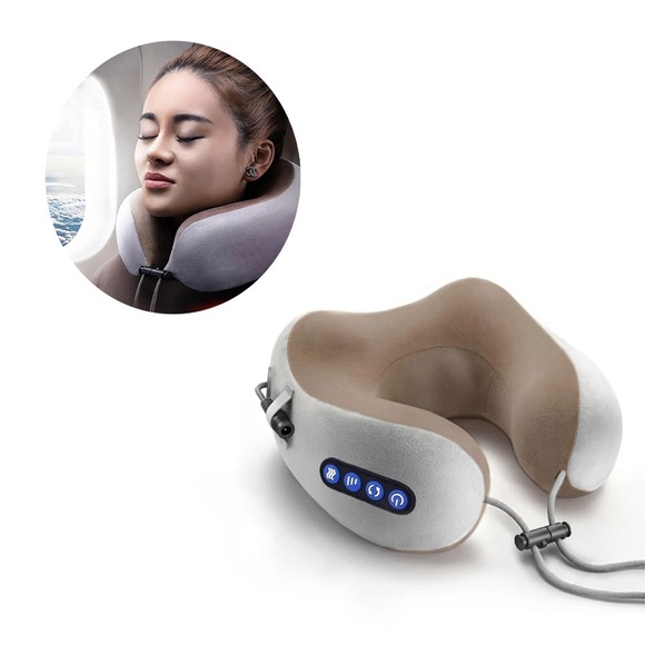Shiatsu Nacken Massage Kissen Tiefenknetmassage Massagegerät mit Wärmefunktion - Grau / Braun