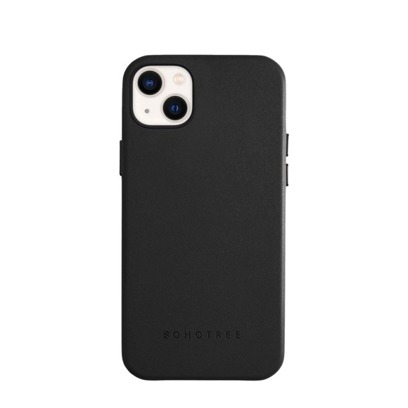 Sohotree - iPhone 13 Fuji Schutzhülle aus Veganem Apfelleder - Schwarz