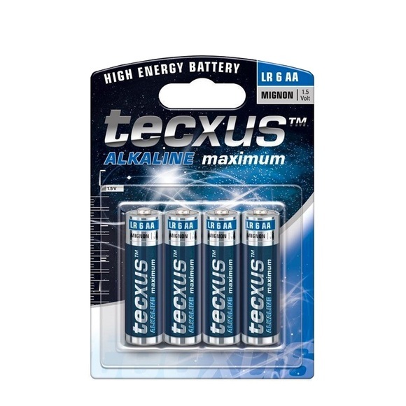 (4er Pack) Tecxus - Batterie AA / LR6 Alkali-Manga 1.5V (Mignon)