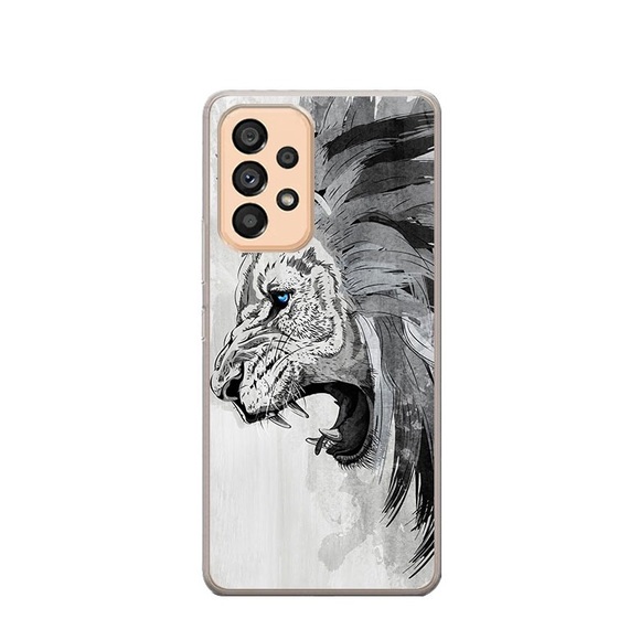 Apfelkiste © - Samsung Galaxy A53 5G Gummi Case Hülle Ultra Thin Löwe Art Design - Grau