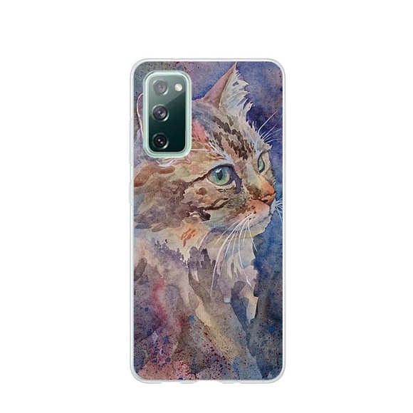 Apfelkiste © - Samsung Galaxy S20 FE / S20 FE 5G Gummi Case Hülle Ultra Thin Katze Art Design - Braun / Blau