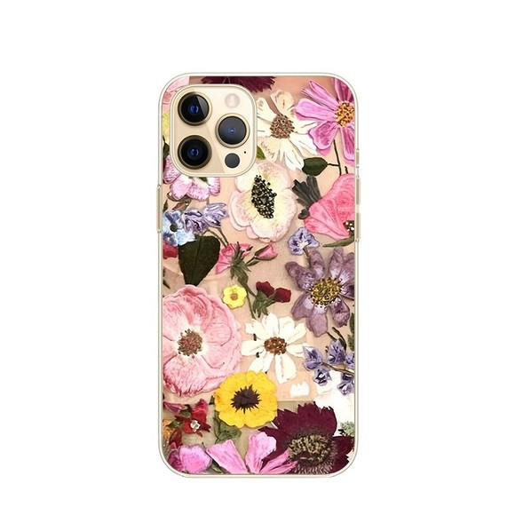 Apfelkiste © - iPhone 12 Pro Max Gummi Case Hülle Ultra Thin Gepresste Blumen - Transparent