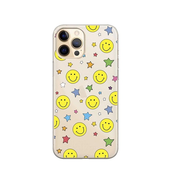 Apfelkiste © - iPhone 13 Pro Gummi Case Hülle Ultra Thin Sternchen Smileys - Transparent