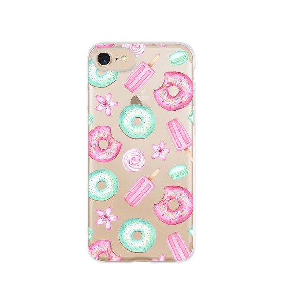 Apfelkiste © - iPhone SE (2022/2020) / 8 / 7 / 6S Gummi Case Hülle Ultra Thin Sweets - Rosa / Türkis