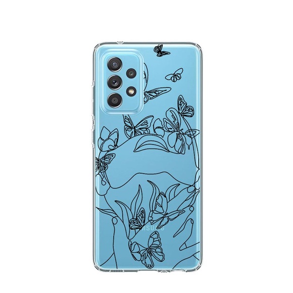 Apfelkiste © - Samsung Galaxy A52s 5G / A52 (5G) Gummi Case Hülle Ultra Thin Butterfly Woman - Transparent