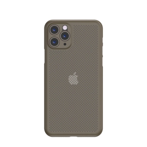 TOTU - iPhone 11 Pro Max Ultra Thin Kunststoff Hülle Mesh Design - Grau / Transparent