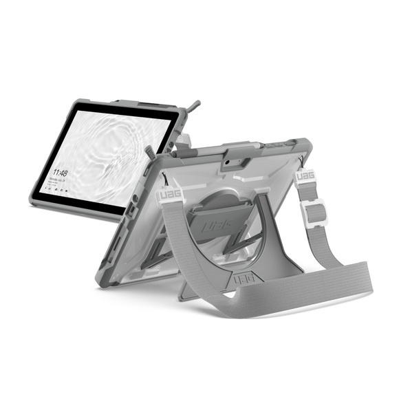 UAG Urban Armor Gear - Microsoft Surface Go 3 / Go 2 / Go Schutzhülle Plasma Case Handschlaufe + Schultergurt (321073B14130) - Weiss / Grau