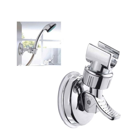 Universal Dusch Brause Wandhalterung 360° Grad Hand Duschkopf Halter mit Saugnapf - Silber