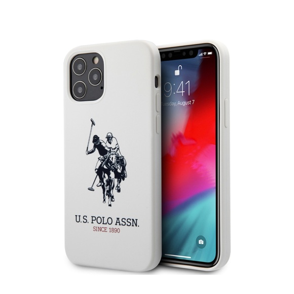 U.S. Polo Assn. - iPhone 12 / iPhone 12 Pro Silikon Soft Touch Hülle (USHCP12MSLHRWH) - Weiss