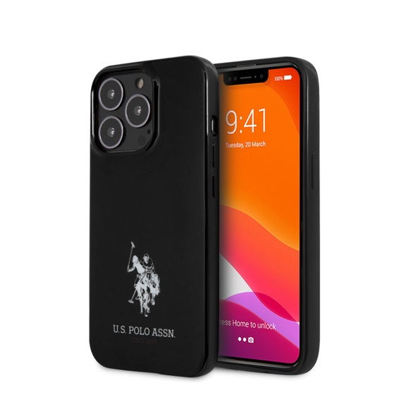 U.S. Polo Assn. - iPhone 13 Pro Gummi Case Hülle Horses Logo (USHCP13LUMHK) - Schwarz