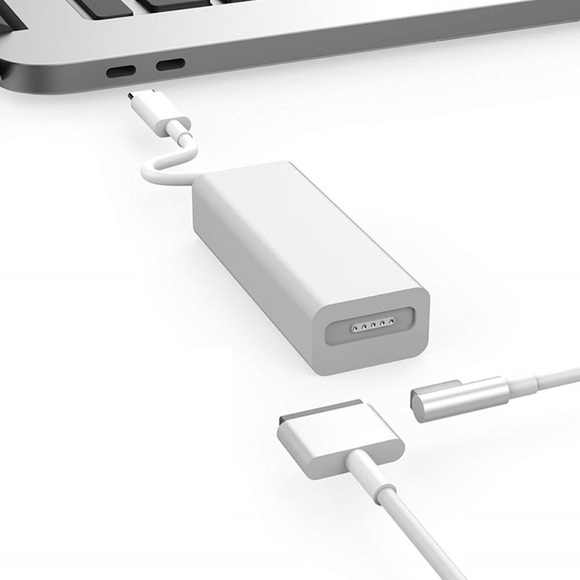 MagSafe 1 / Magsafe 2 45W / 60W USB C Adapter Konverter Kabel für 45W / 60W / 87W Netzteil MacBook Pro / MacBook Air - Weiss