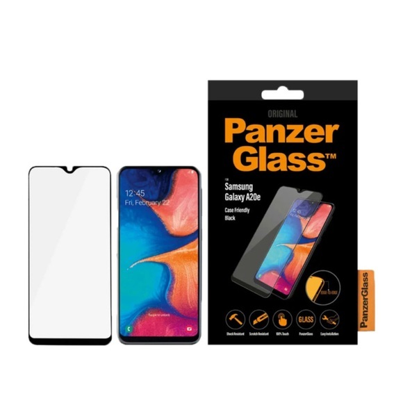PanzerGlass Samsung Galaxy A20e Panzer Glas Display Schutzfolie Case Friendly mit Rahmen Schwarz (7196)