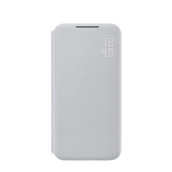 Samsung - Galaxy S22 5G Antibakterielle Smart LED View Cover Tasche (EF-NS901PJEGEW) - Grau