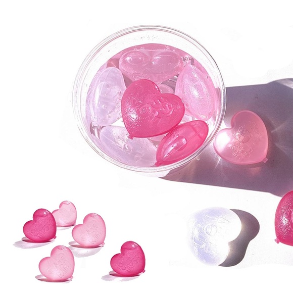 (15er Set) Wiederverwendbare Kunststoff Eiswürfel für Whisky / Cocktails / Longdrinks - Herz