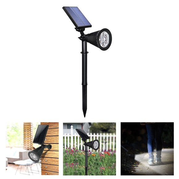 Wasserfeste LED Solar Lampe (300LM) Outdoor Gartenleuchte Bewegungsmelder + Erdspiess