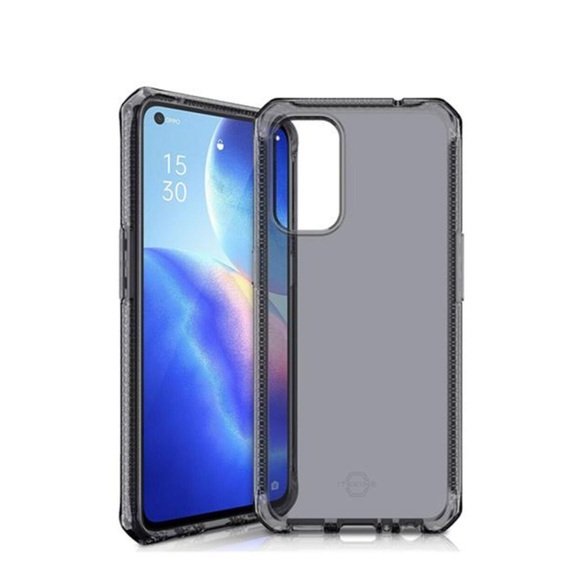 ITSkins - Oppo Find X3 Lite Spectrum Clear Antimikrobielle Schutz Gummi Hülle (Fallschutz 3 Meter) - Transparent / Schwarz