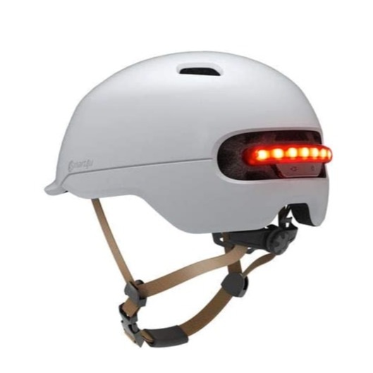 Xiaomi - (Gr. L) Smart4u Verstellbarer Fahrrad Helm Velo Kopf Schutz inkl. LED Rücklicht - Weiss
