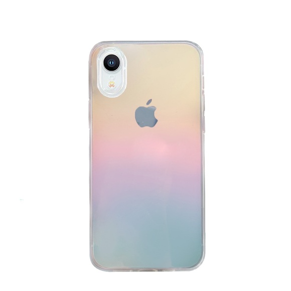 iPhone Xr Hybrid Hülle TPU Bumper + Laser Hologramm Design - Transparent (Matt)