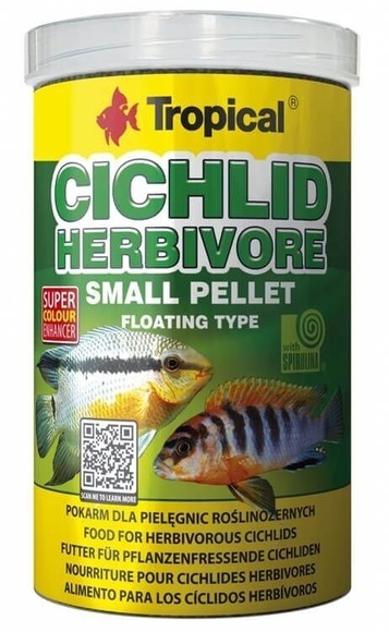 Tropical Cichlid Herbivore Small Pellet 250 ml