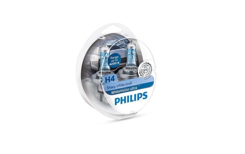Philips Halogen Leuchtmittel WhiteVision, WhiteVision Xenon-Effekt H4 60/55 W 12 V