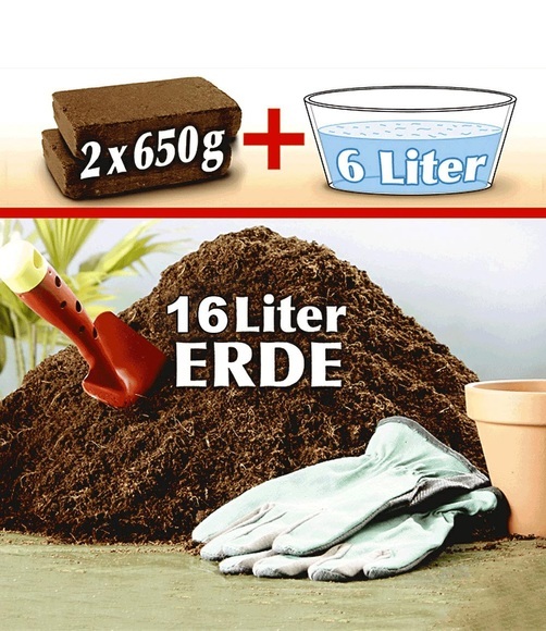 Pflanz-Erde aus Kokos-Faser für 16 Liter Erde (1,3 kg)